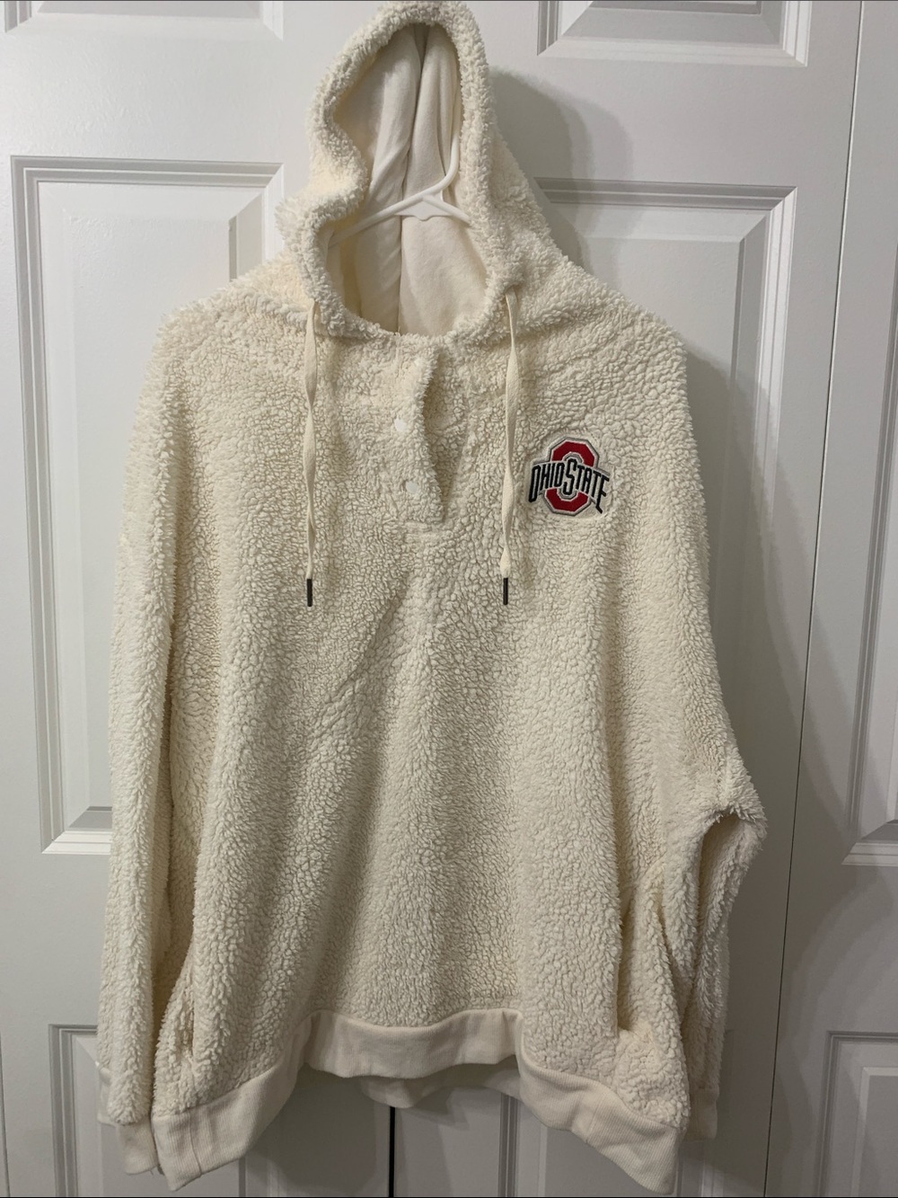 Ohio State Women's Cream Sherpa Hoodie Pullover